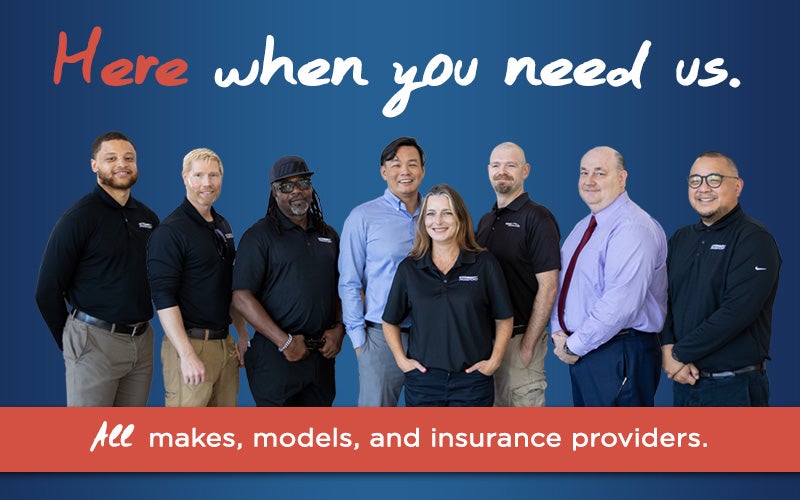 Passport Collision Center Here When You Need Us Banner